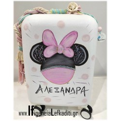 Βαλίτσα ταξιδίου ζωγραφισμένη στο χέρι Minnie με όνομα