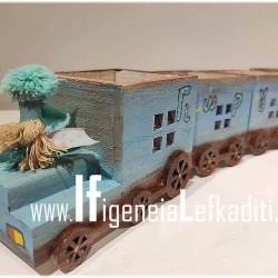 Διακοσμητικό Τρένο-Μολυβοθήκη με όνομα παιδιού