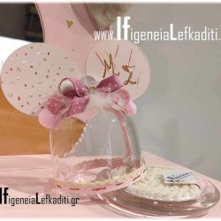 Γυάλινη συσκευασία βαπτιστικού σταυρού "Minnie mouse Στυλιανή"
