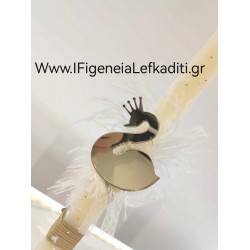 Πασχαλινή λαμπάδα για μεγάλο κορίτσι "Πούπουλα ΚΥΚΝΟΣ"