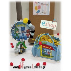 Πασχαλινό σετ νονού/νονάς για αγόρια "Πιτζαμοήρωες - pj masks" ή θέμα δικής σας επιλογής 