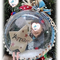 Χριστουγεννιάτικο δώρο χιονόμπαλα με φωτογραφία και ευχές!