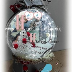 Χιονόμπαλα με led φωτισμό, προσωπική φωτογραφία και ευχές!
