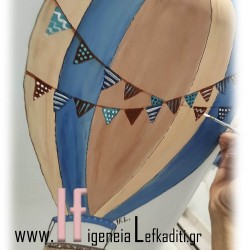 Βαλίτσα ταξιδιού ζωγραφισμένη στο χέρι αερόστατο