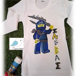 Ζωγραφιστό μπλουζάκι και σαπουνόφουσκα leggo ninjago