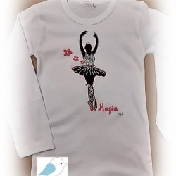 Χειροποίητο Ζωγραφιστό μπλουζάκι Μπαλαρίνα