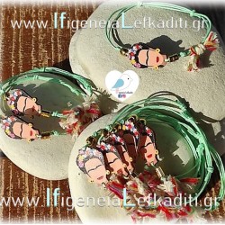 Μαρτυρικά βάπτισης boho Φριντα Frida Kahlo