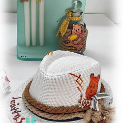 Παιδικό καπέλο βάπτισης boho Winnie - Γουίνι το Αρκουδάκι