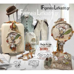 Βαπτιστικό Σετ για αγόρι –Boho “Μπαμ - Μπαμ” Flintstones με βαλίτσα 