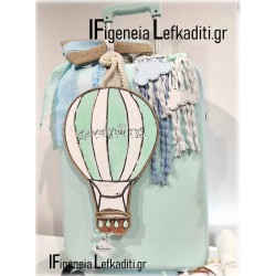 Βαπτιστικό πακέτο για αγόρι – Αερόστατο μέντα / Γαλάζια σύννεφα