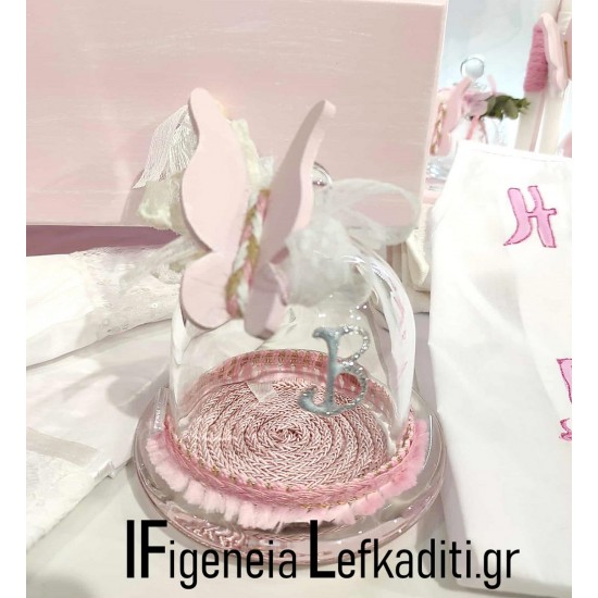 Βαπτιστικό Σετ “Πεταλούδα Floral” με Κουκλόσπιτο & Μονόγραμμα Βαπτιστικό Σετ “Πεταλούδα Floral” με Κουκλόσπιτο & Μονόγραμμα