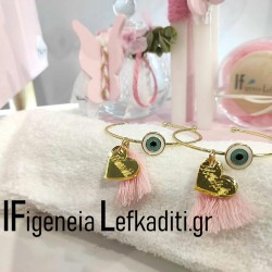 Μαρτυρικά Βάπτισης με Σταυρουδάκι, Μάτι & Φουντάκι “Πεταλούδα Floral”