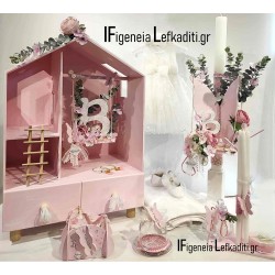 Βαπτιστικό Σετ “Πεταλούδα Floral” με Κουκλόσπιτο & Μονόγραμμα