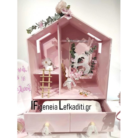 Βαπτιστικό Σετ “Πεταλούδα Floral” με Κουκλόσπιτο & Μονόγραμμα Βαπτιστικό Σετ “Πεταλούδα Floral” με Κουκλόσπιτο & Μονόγραμμα