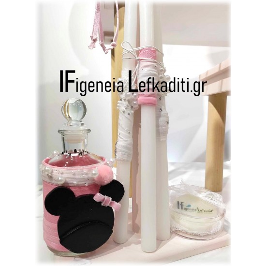 Σετ Βάπτισης για κορίτσι «Minnie Mouse – Φιογκάκια» pink black Σετ Βάπτισης για κορίτσι «Minnie Mouse – Φιογκάκια» pink black
