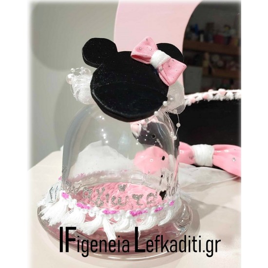 Σετ Βάπτισης για κορίτσι «Minnie Mouse – Φιογκάκια» pink black Σετ Βάπτισης για κορίτσι «Minnie Mouse – Φιογκάκια» pink black