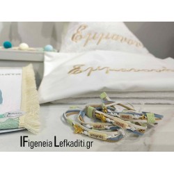Μαρτυρικό βάπτισης Μπαμπάς, νονός, μαμά, νονά "boho Rainbow - Ουράνιο τόξο Εμμανουήλ"