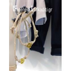 Boho Σετ Βάπτισης για αγόρι “Μονόγραμμα blue” με ξύλινο κουτί λινάτσα