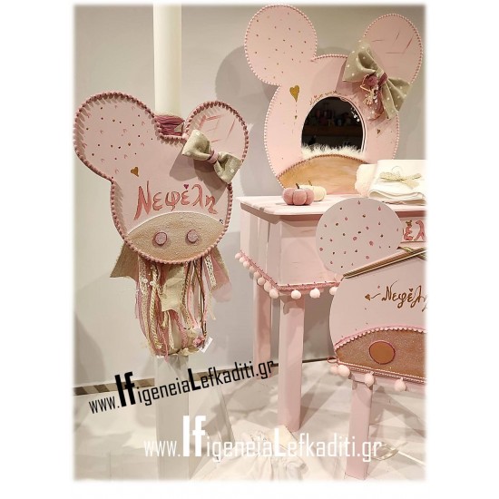 Σετ Βάπτισης με μπουντουάρ γραφείο “Minnie mouse”