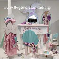 Σετ βάπτισης "Γοργόνα αστερίας κοχύλι" Μελίνα