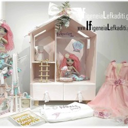 Σετ βάπτισης "Κουκλόσπιτο Mermaid floral" με κούκλα γοργόνα
