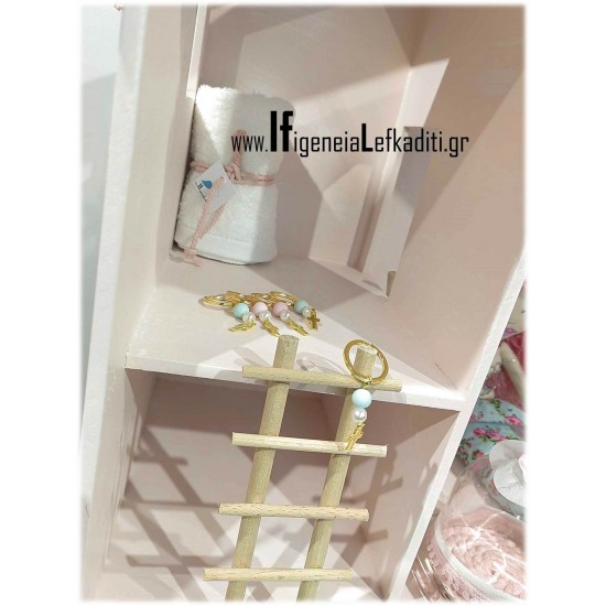 Σετ βάπτισης "Κουκλόσπιτο Mermaid floral" με κούκλα γοργόνα