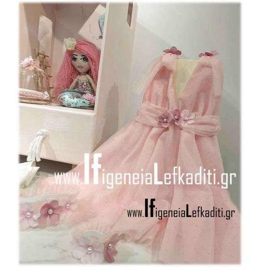 Σετ βάπτισης "Κουκλόσπιτο Mermaid floral" με κούκλα γοργόνα