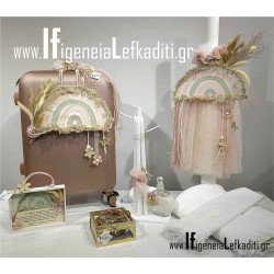 Σετ Βάπτισης «Ουράνιο τόξο - Boho Rainbow flower» σε χρώματα επιλογής σας