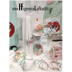 Σετ Βάπτισης «Ζωάκι κόκκινο Panda» με βαλίτσα ζωγραφισμένη στο χέρι