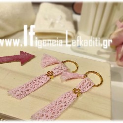 Χειροποίητα μαρτυρικά βάπτισης «Floral vintage καρδιά»