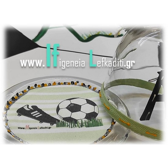 Συσκευασία πολυτελείας για τον βαπτιστικό σταυρό με αρχικό ονόματος  «Ποδόσφαιρο football»