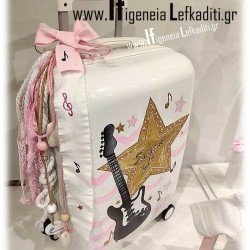 Τροχήλατη βαλίτσα με χειροποίητη ζωγραφική Rock Stars